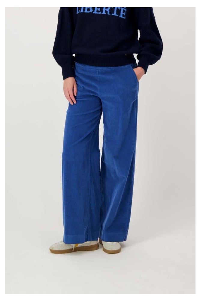 CORDUROY BROEK MET ELASTAN 0303 091 SPORTY BLUE